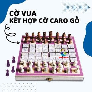 Cờ Vua Kết Hợp Cờ Caro 2 In 1 Benrikids Bằng Gỗ Cao Cấp