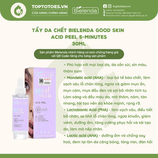 Tẩy da chết Bielenda Good Skin - Acid Peel 5-Minutes giảm mụn, mờ thâm, làm da căng bóng 30ml
