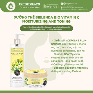 Dưỡng thể trắng da Bielenda Bio Vitamin C dưỡng ẩm, làm sáng mịn da