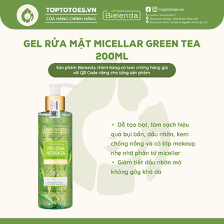 Gel rửa mặt Bielenda Green Tea 200ml làm sạch sâu, kiềm dầu, giảm mụn