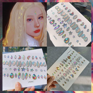 (Moon & Star) Đá đính mặt mẫu sò mới dạ tiệc lấp lánh - Face crystal makeup