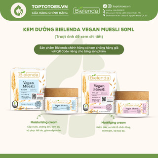 Kem dưỡng Bielenda Vegan Muesli dưỡng ẩm, làm dịu, phục hồi da 50ml