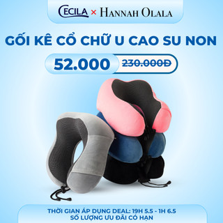 Gối kê cổ chữ U cao su non CECILA ruột êm vỏ mềm dành cho dân văn phòng dân lái xe và du lịch