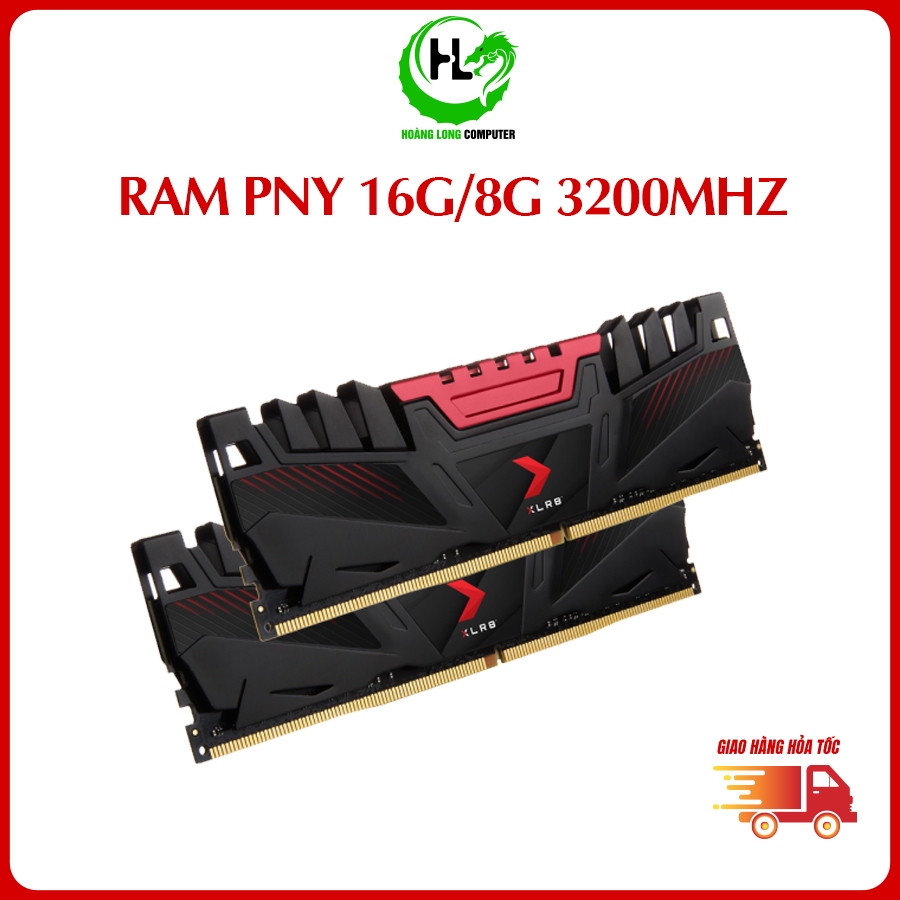 Ram PNY 16G, 8G XLR8 D4 3200 U CL16 Tản Nhiệt Bảo Hành 36 Tháng