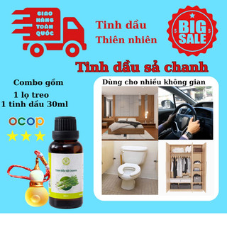 Tinh dầu sả chanh/tinh dầu quế lọ 30ml + lọ treo hồ lô xinh xắn