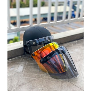    Tặng 3 nút đồng  Kính gắn nón bảo hiểm cho nón 3 4 và nón sơn 1 2  FLAT   hiệu Royal   