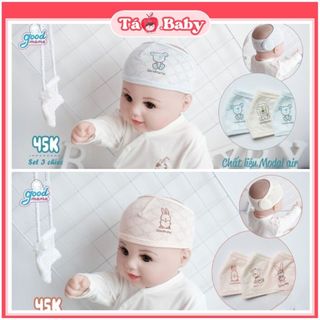 Set 3 mũ che thóp cho bé trẻ sơ sinh Good mama cao cấp thoáng khí CTHOP04