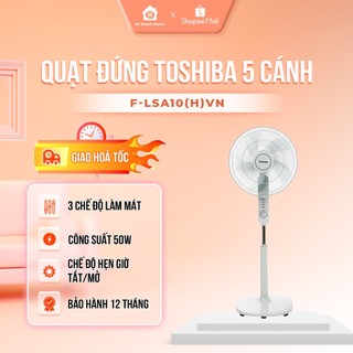 Quạt đứng Toshiba 5 cánh F-LSA10(H)VN 50W động cơ inverter có khiển model, chính hãng bảo hành 12 tháng