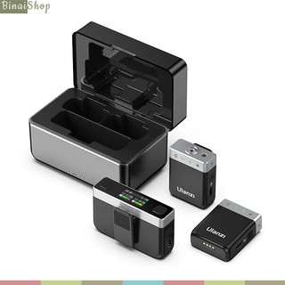 Ulanzi am18 - micro cài áo không dây kênh đôi cho máy ảnh, điện thoại, bộ nhớ trong 8gb, thời lượng pin 20 giờ
