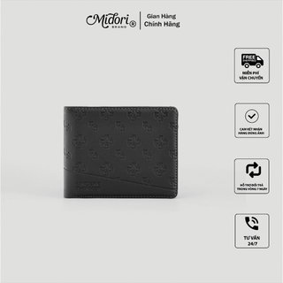 Ví da nam monogram vasty dập chìm cao cấp chính hãng midori