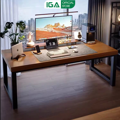 Bàn gaming cao cấp phong cách hiện đại khung thép lớn mặt bàn 30mm thương hiệu IGA - GM166