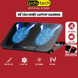 Đế tản nhiệt laptop máy tính bảng mcbook SIDOTECH Q100 làm mát nhanh đèn led gaming quạt chống ồn 4 mức chỉnh độ cao