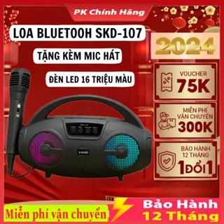 Loa Bluetooth SKD -107 / SKD - 106 Tặng Kèm Mic Nghe Nhạc Cực Đã Âm Bass Cực Mạnh, Bảo Hành 12 Tháng