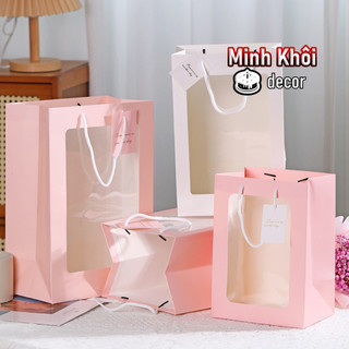 Túi Giấy Mặt Kính Trong Đựng Hoa, Đựng Quà, Nhiều Kích Thước
