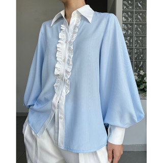 Áo sơ mi viền bèo tay phồng