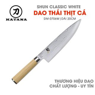 Dao thái thịt cá cao cấp KAI Nhật Bản - Shun Classic White Chef VG-M Damascus 69 lớp DM0706W (200mm)