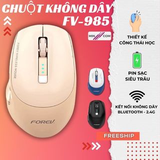  Chuột Bluetooth Không Dây Mincom ZiyouLang FV-985 Màu Siêu Đẹp Thiết Kế Ôm Tay Pin Sạc Cho Pc Lap 