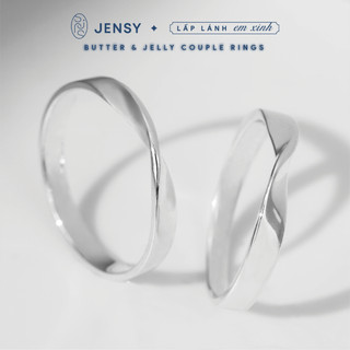Nhẫn đôi bạc s925 cao cấp jensy "butter & jelly" ndarj7550. nhẫn đôi bạc cặp đôi tình yêu