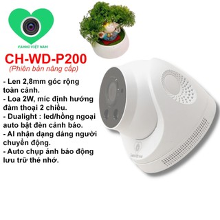 Camera wifi Full HD 2.0MP quét dáng người báo động thông minh
