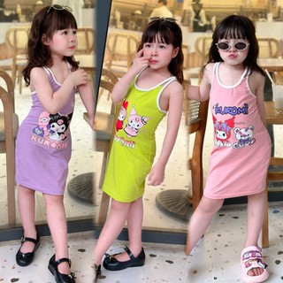 Váy bé gái- Váy bé gái 2 dây dáng  body size đại cho bé từ 1 tuổi đến 7 tuổi