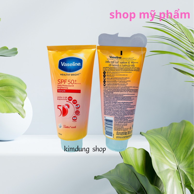 lẻ chai vaseline màu vàng 300ml  chống nắng spf50 pa+++ màu vàng