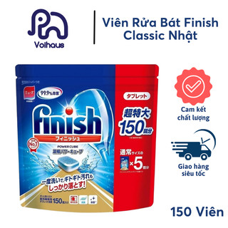 Date 2026 Mẫu Mới Túi Viên Rửa Chén Bát Finish Nhật Bản Power Cube 150 viên chuyên dùng cho mát rửa chén bát