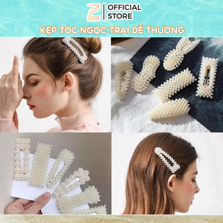 Kẹp tóc nữ đính ngọc trai nhân tạo thời trang kiểu Hàn Quốc kẹp tóc siêu xinh Zentop