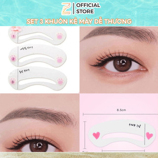 Set 3 khuôn mày kẻ lông mày phong cách Hàn Quốc Zentop