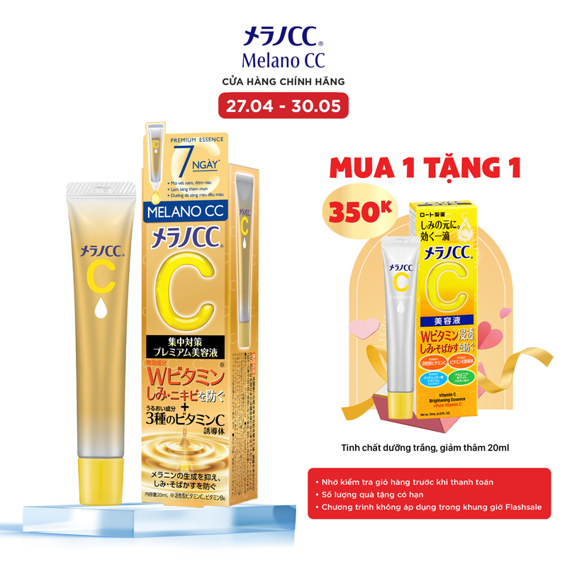 Tinh chất vitamin C dưỡng trắng, mờ thâm cao cấp Melano CC Premium Whitening Essence 20ml