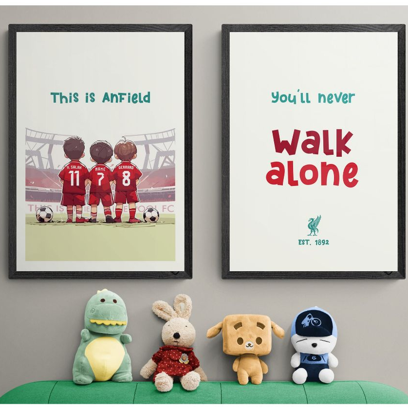 Ảnh Bóng Đá | Tranh Treo Tường 2 Liverpool nursery Poster | Poster Decor Phòng Bóng Đá | Khung Ảnh T