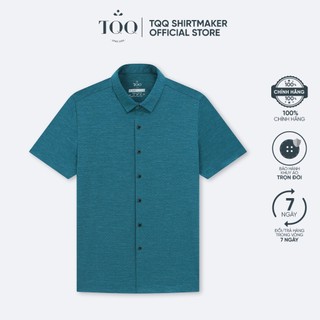 Áo sơ mi công nghệ Seamless SMK34C màu xanh dành cho nam giới hãng TQQ sang trọng lịch thiệp co giãn 4 chiều