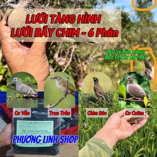 Lưới bẫy chim tàng hình ( lỗ 6 phân ) bẫy cu tiểu , trao trảo , sáo, khướu , lưới đã thắt chống gió hàng thái lan.