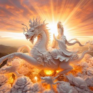 Tranh đính đá full tự làm - tranh mẹ quan âm cưỡi rồng đẹp