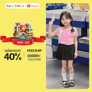 Set Bộ Áo Thun Phối Chung Với Chân Váy Đen Cho Bé Gái, Thun Cotton Mềm Mại Co Giãn 4 Chiều Phù Hợp Đi Chơi, Đi Học