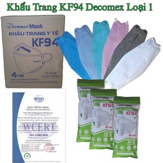 Thùng 300 cái khẩu trang KF94 Decomex 4 lớp, CN Hàn Quốc, Kháng khuẩn, chống bụi mịn