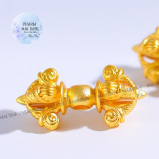 Chùy kim cang hợp kim - chùy có lắc chuông & trơn - charm phụ kiện xâu, phối vòng tay,chuỗi hạt gỗ phong thủy may mắn nữ