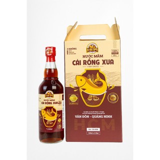 Nước mắm Cá cơm Cái Rồng Xưa - Đặc sản Vân Đồn 35 độ đạm hộp 2 chai 520ml/chai
