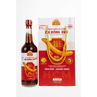 Nước mắm sá sùng cái rồng xưa - đặc sản vân đồn 35 độ đạm hộp 2 chai 650ml/chai