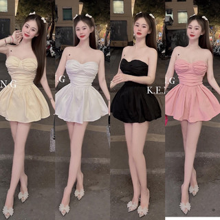 Đầm jum quây rúm ngực chân xoè siêu xinh tiểu thư