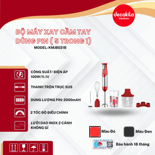Máy xay sinh tố cầm tay đa năng 5 trong 1 DECAKILA (KMJB021R) công suất 100W