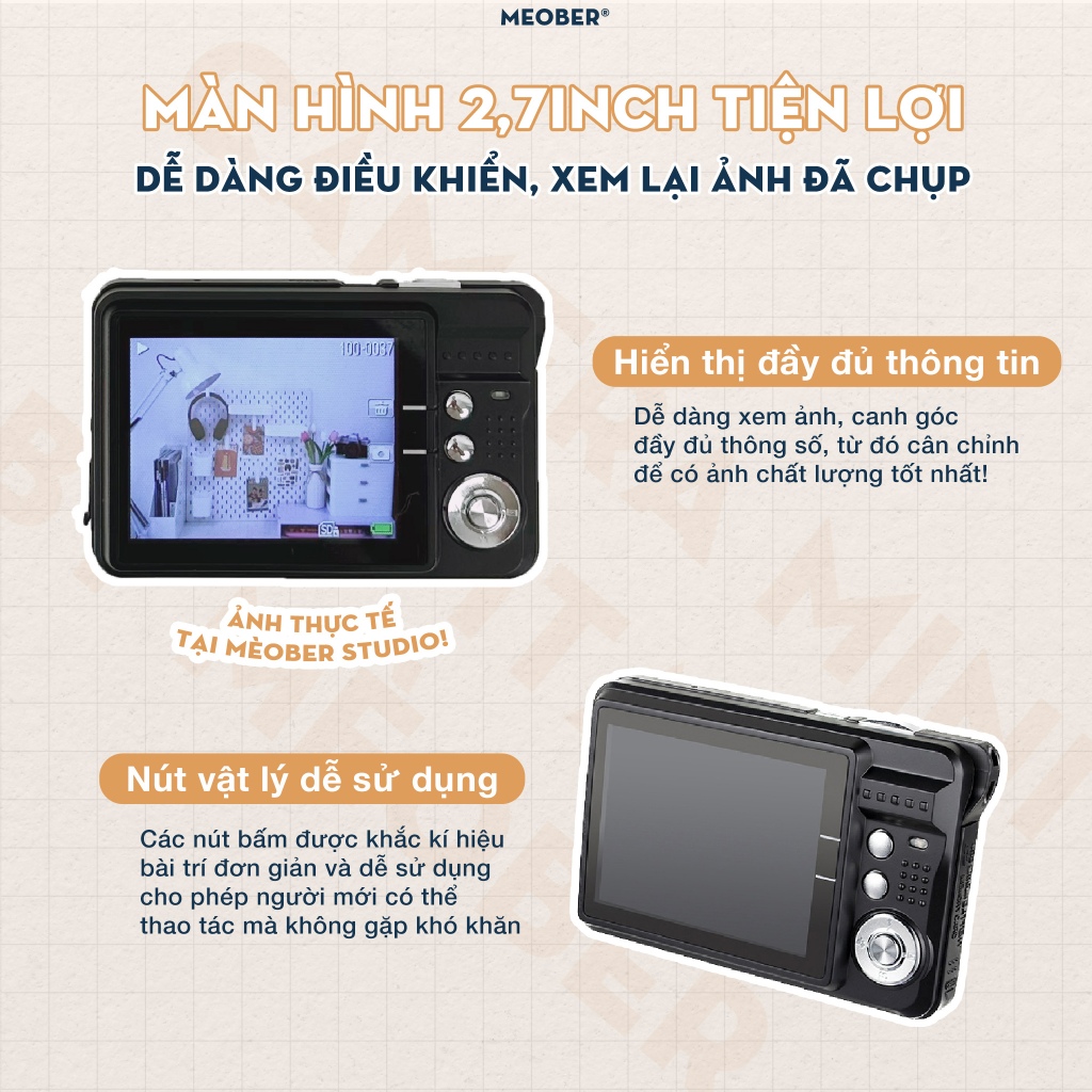 [Tặng thẻ nhớ] Máy ảnh kĩ thuật số digital mini camera v2 - quay, chụp 48MP, siêu mỏng nhỏ gọn | BigBuy360 - bigbuy360.vn