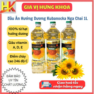 Dầu ăn hướng dương kubanochka nhập khẩu nga chai 1000ml, dầu ăn tốt cho sức khoẻ