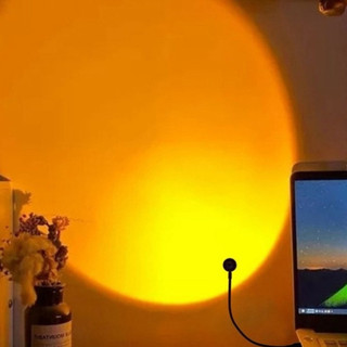 Đèn Led Usb Chiếu Hiệu Ứng 3d - Đèn Hoàng Hôn. Đèn decor phòng ngủ, trang trí Chụp Ảnh, Livestream