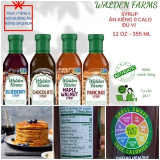 [Tặng 5G đường] Siro ăn kiêng sugar free syrup Walden Farm 12oz 355ml (chocolate, strawberry, blueberry, maple walnut)