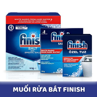Muối rửa bát Finish 4kg 2kg 1,5kg 1,2kg làm mềm nước loại bỏ cặn vôi bám chuyên dùng cho máy rửa  chén bát