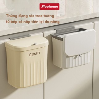 Thùng rác treo tủ bếp có nắp đậy thông minh JYoohome Thùng rác dán tường nhà bếp phòng vệ sinh