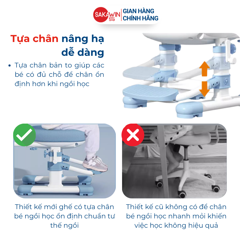 Ghế chống gù cho bé Sakawin G81 Ghế học sinh Tựa lưng thoáng khí Nâng hạ tay quay Cho bé từ3-15 tuổi | BigBuy360 - bigbuy360.vn