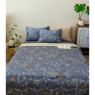 Bộ chăn ga gối tencel cao cấp 60s hoạ tiết hoa tú cầu vàng lấp lánh