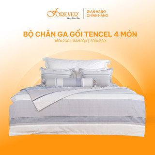 Bộ chăn ga gối drap giường chần Forever Elegant H150 set 4 món 100% Tencel cao cấp kháng khuẩn khử mùi