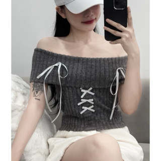 Áo Kiểu Trễ Vai Đính Nơ DaaLaa Store Phong Cách Coquette A51092